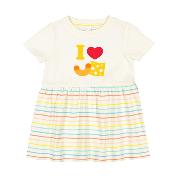 Inktastic I Heart Mac and Cheese Girls Baby Dress