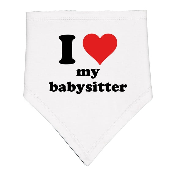 Inktastic I Heart My Babysitter Baby Bandana Bib