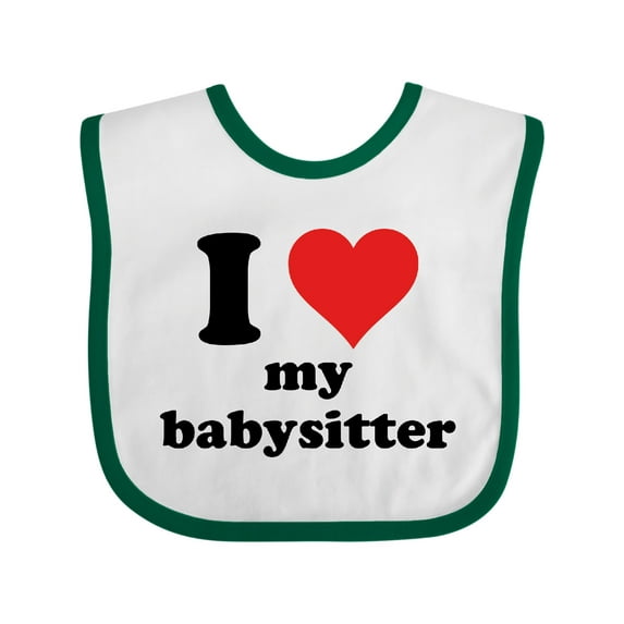Inktastic I Heart My Babysitter Boys or Girls Baby Bib