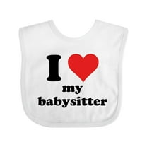 Inktastic I Heart My Babysitter Boys or Girls Baby Bib