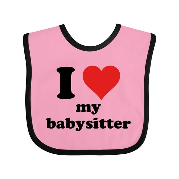 Inktastic I Heart My Babysitter Boys or Girls Baby Bib