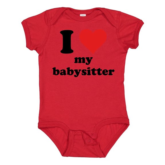 Inktastic I Heart My Babysitter Boys or Girls Baby Bodysuit