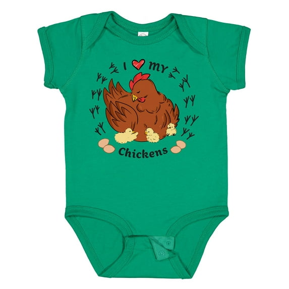 Inktastic I Heart My Chickens Boys or Girls Baby Bodysuit