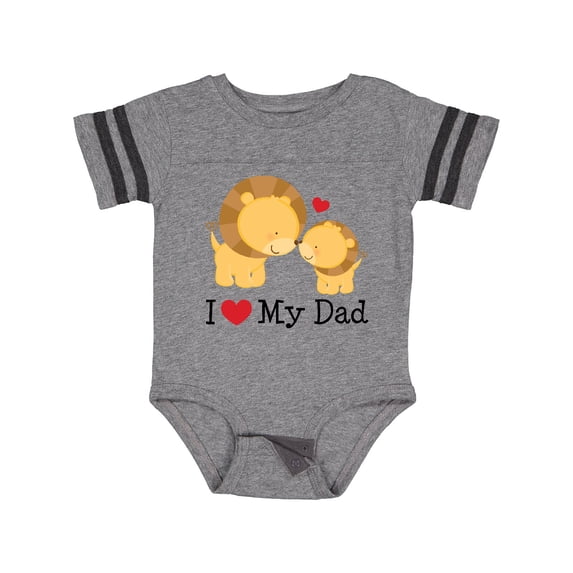 Inktastic I Heart My Dad Lion and Cub Boys or Girls Baby Bodysuit