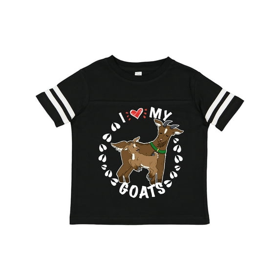Inktastic I Heart My Goats with Cute Goats and Hoof Prints Boys or Girls Toddler T-Shirt