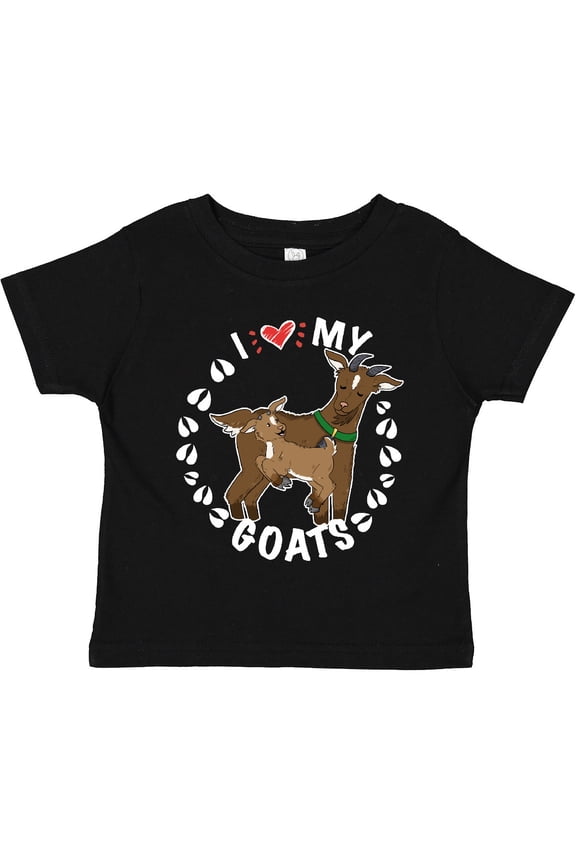 I Heart My Goats with Cute Goats and Hoof Prints Boys or Girls Toddler T-Shirt