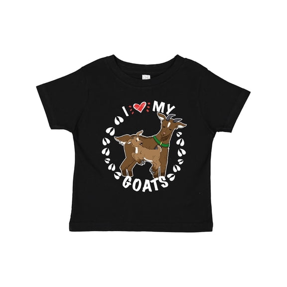 Inktastic I Heart My Goats with Cute Goats and Hoof Prints Boys or Girls Toddler T-Shirt
