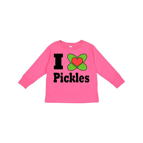 Inktastic I Heart Pickles Boys or Girls Long Sleeve Toddler T-Shirt