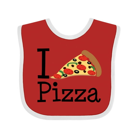 Inktastic I Heart Pizza Boys or Girls Baby Bib