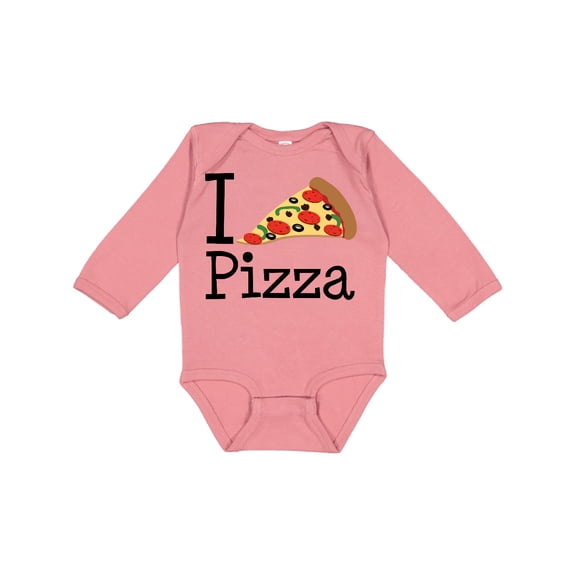 Inktastic I Heart Pizza Boys or Girls Long Sleeve Baby Bodysuit