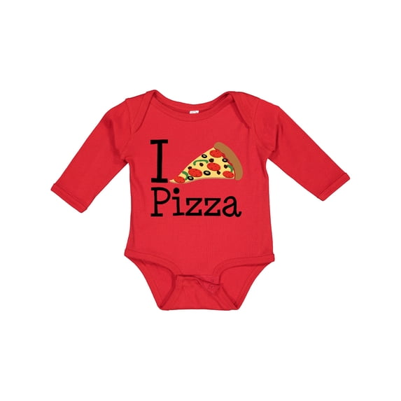 Inktastic I Heart Pizza Boys or Girls Long Sleeve Baby Bodysuit