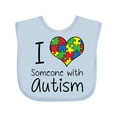 thumbnail image 1 of Inktastic I Heart Someone with Autism Boys or Girls Baby Bib, 1 of 4