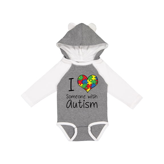 Inktastic I Heart Someone with Autism Boys or Girls Long Sleeve Baby Bodysuit