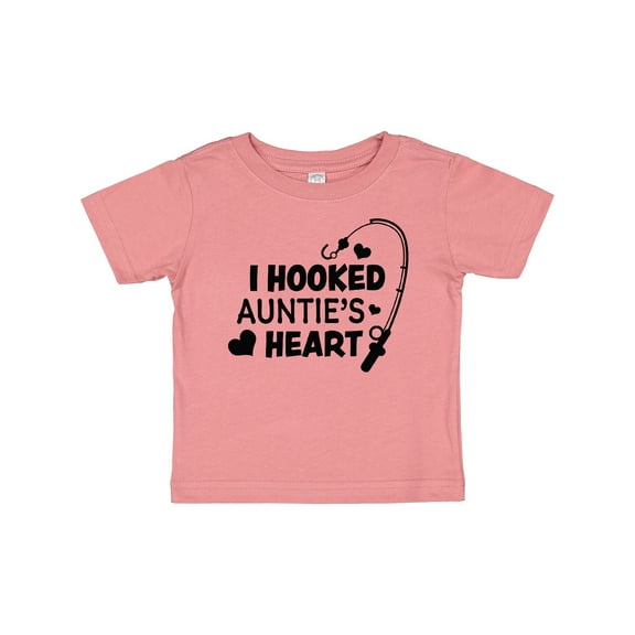 Inktastic I Hooked Auntie's Heart with Fishing Rod Boys or Girls Baby T-Shirt