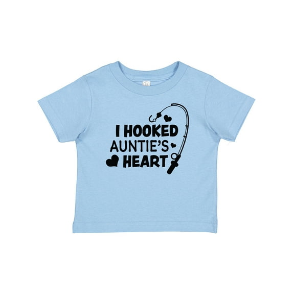 Inktastic I Hooked Auntie's Heart with Fishing Rod Boys or Girls Baby T-Shirt