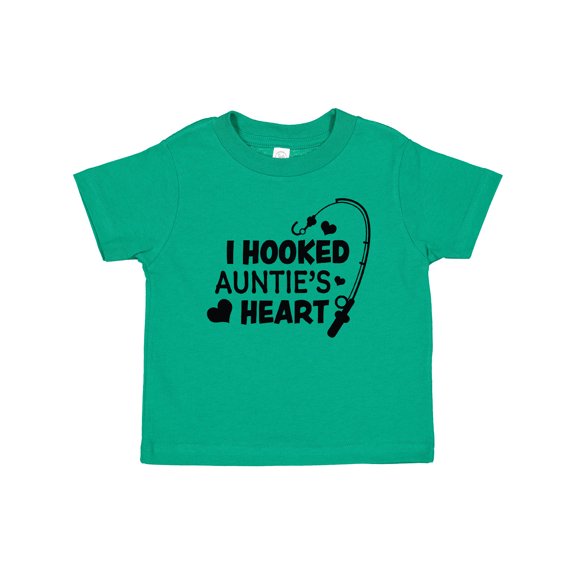 Inktastic I Hooked Auntie's Heart with Fishing Rod Boys or Girls Baby T-Shirt