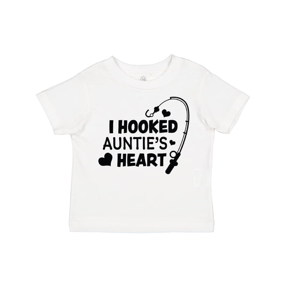 Inktastic I Hooked Auntie's Heart with Fishing Rod Boys or Girls Toddler T-Shirt