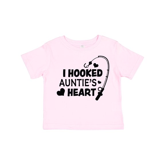 Inktastic I Hooked Auntie's Heart with Fishing Rod Boys or Girls Toddler T-Shirt