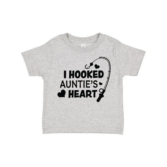Inktastic I Hooked Auntie's Heart with Fishing Rod Boys or Girls Toddler T-Shirt