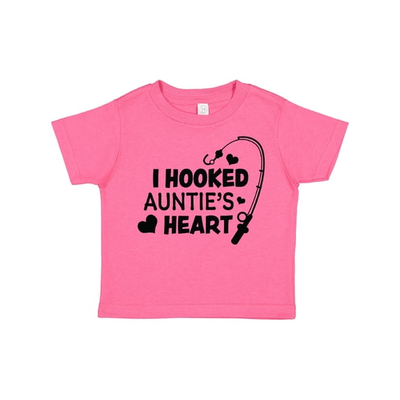 Inktastic I Hooked Auntie's Heart with Fishing Rod Boys or Girls Toddler T-Shirt