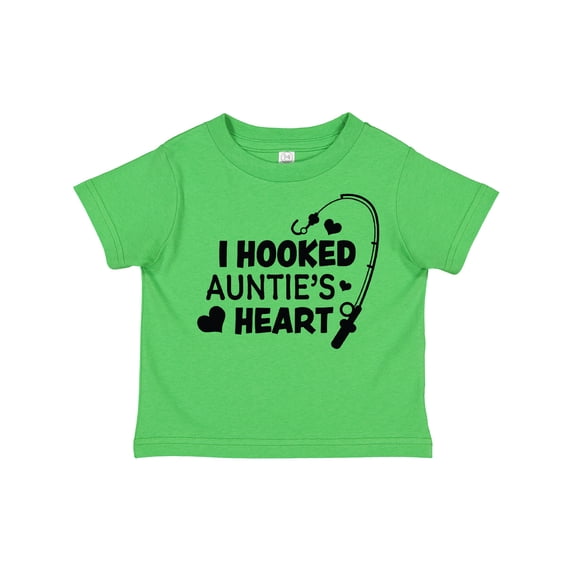 Inktastic I Hooked Auntie's Heart with Fishing Rod Boys or Girls Toddler T-Shirt