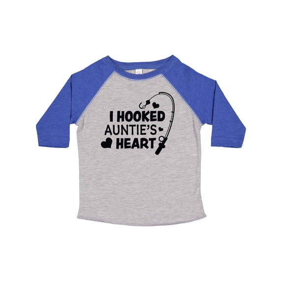 Inktastic I Hooked Auntie's Heart with Fishing Rod Boys or Girls Toddler T-Shirt