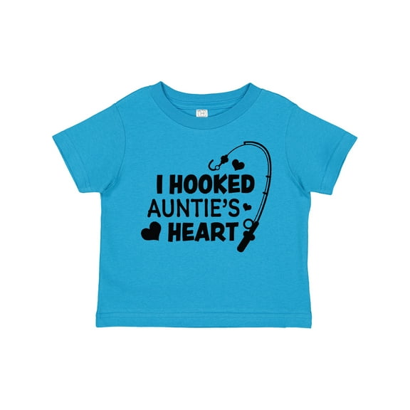 Inktastic I Hooked Auntie's Heart with Fishing Rod Boys or Girls Toddler T-Shirt