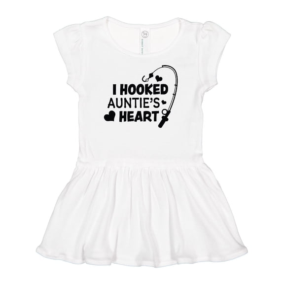 Inktastic I Hooked Auntie's Heart with Fishing Rod Girls Baby Dress