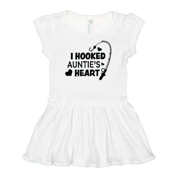 Inktastic I Hooked Auntie's Heart with Fishing Rod Girls Baby Dress