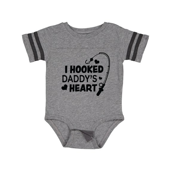 Inktastic I Hooked Daddy's Heart with Fishing Rod Boys or Girls Baby Bodysuit