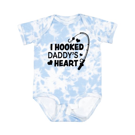 Inktastic I Hooked Daddy's Heart with Fishing Rod Boys or Girls Baby Bodysuit