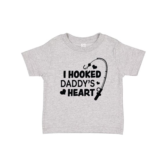 Inktastic I Hooked Daddy's Heart with Fishing Rod Boys or Girls Baby T-Shirt