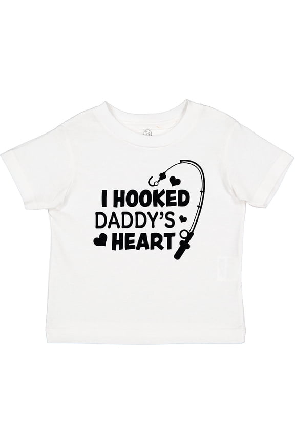 I Hooked Daddy's Heart with Fishing Rod Boys or Girls Baby T-Shirt
