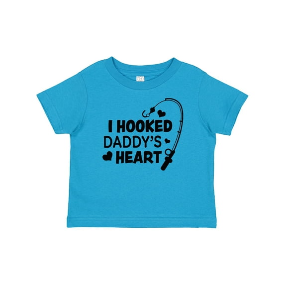 Inktastic I Hooked Daddy's Heart with Fishing Rod Boys or Girls Baby T-Shirt