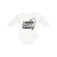 thumbnail image 1 of Inktastic I Hooked Daddy's Heart with Fishing Rod Boys or Girls Long Sleeve Baby Bodysuit, 1 of 5