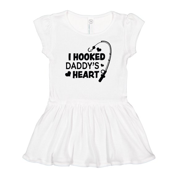 Inktastic I Hooked Daddy's Heart with Fishing Rod Girls Baby Dress