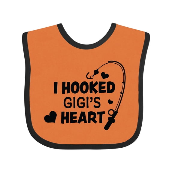 Inktastic I Hooked Gigi's Heart with Fishing Rod Boys or Girls Baby Bib