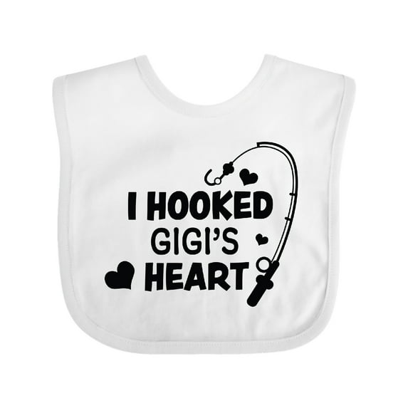 Inktastic I Hooked Gigi's Heart with Fishing Rod Boys or Girls Baby Bib