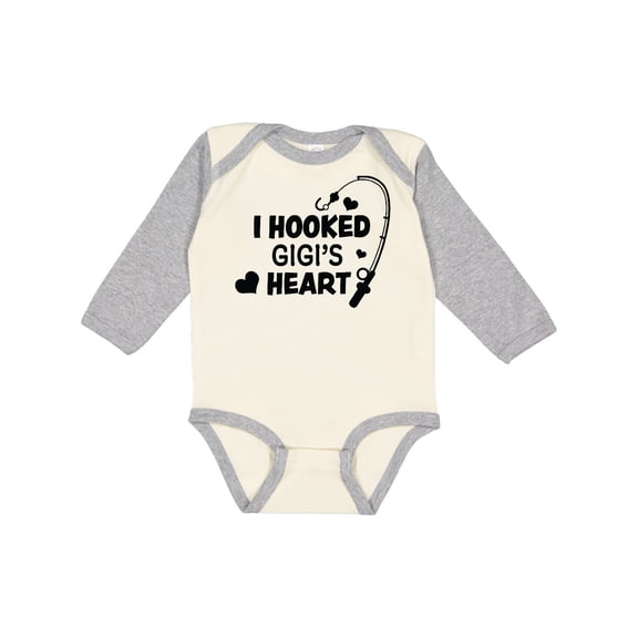 Inktastic I Hooked Gigi's Heart with Fishing Rod Boys or Girls Long Sleeve Baby Bodysuit