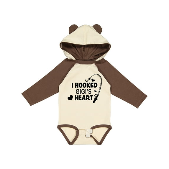 Inktastic I Hooked Gigi's Heart with Fishing Rod Boys or Girls Long Sleeve Baby Bodysuit