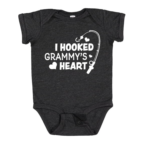 Inktastic I Hooked Grammy's Heart with Fishing Rod Boys or Girls Baby Bodysuit