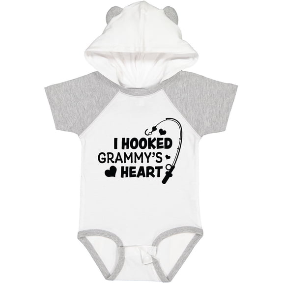 Inktastic I Hooked Grammy's Heart with Fishing Rod Boys or Girls Baby Bodysuit
