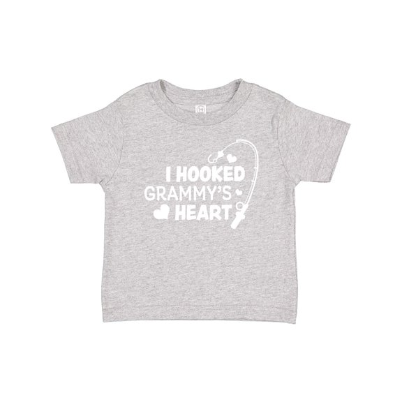 Inktastic I Hooked Grammy's Heart with Fishing Rod Boys or Girls Baby T-Shirt