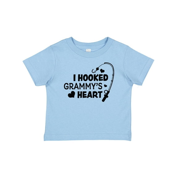 Inktastic I Hooked Grammy's Heart with Fishing Rod Boys or Girls Baby T-Shirt