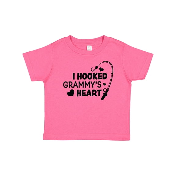 Inktastic I Hooked Grammy's Heart with Fishing Rod Boys or Girls Baby T-Shirt