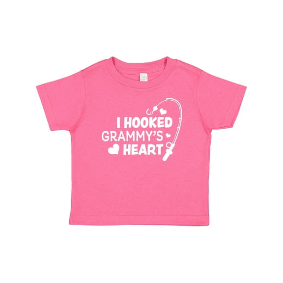 Inktastic I Hooked Grammy's Heart with Fishing Rod Boys or Girls Baby T-Shirt