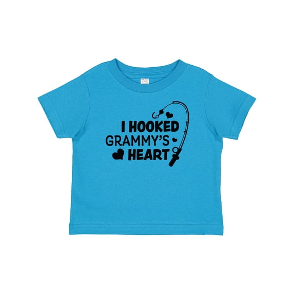 Inktastic I Hooked Grammy's Heart with Fishing Rod Boys or Girls Baby T-Shirt