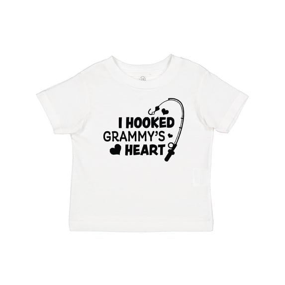 Inktastic I Hooked Grammy's Heart with Fishing Rod Boys or Girls Baby T-Shirt