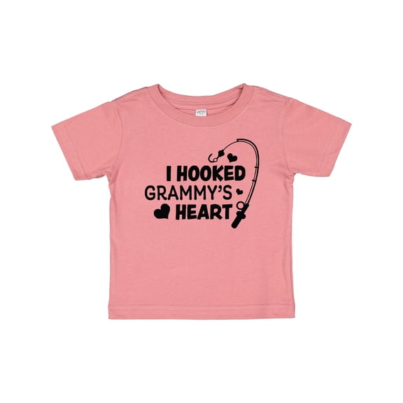 Inktastic I Hooked Grammy's Heart with Fishing Rod Boys or Girls Baby T-Shirt