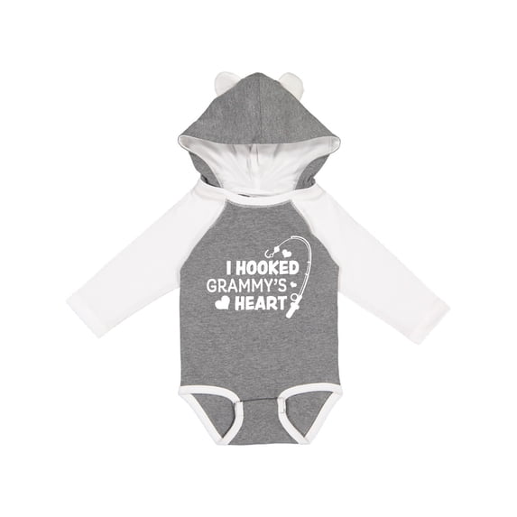 Inktastic I Hooked Grammy's Heart with Fishing Rod Boys or Girls Long Sleeve Baby Bodysuit